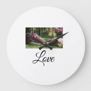 Grande Horloge Ronde Maman de chien amour ajouter nom texte amateurs de