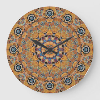 Grande Horloge Ronde Mandala de cuivre 0158-4 de patine