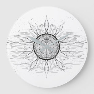 Grande Horloge Ronde Mandala du Soleil 1
