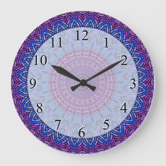 Grande Horloge Ronde Mandala en verre tendu (Recto)