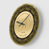 Grande Horloge Ronde Mandala Gold & Black 50 Mariages (Angle)