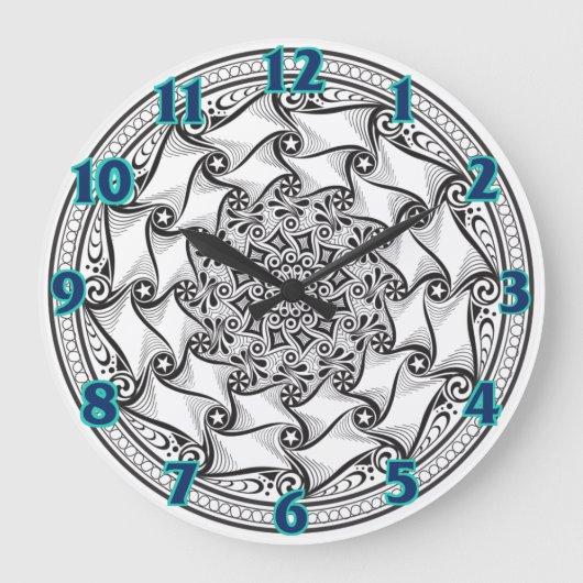 Grande Horloge Ronde Mandala Scroll Clock (Recto)