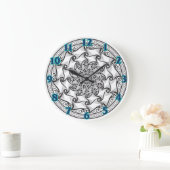 Grande Horloge Ronde Mandala Scroll Clock (Maison)