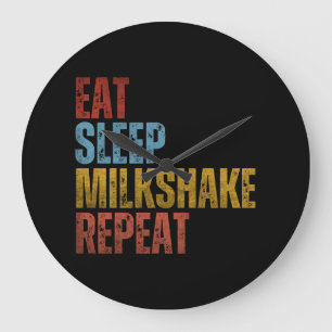 GRANDE HORLOGE RONDE MANGER DORMIR MILKSHAKE RÉPÉTER