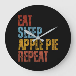 GRANDE HORLOGE RONDE MANGER DORMIR TARTE AUX POMMES RÉPÉTER