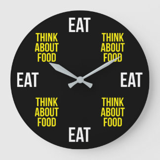 Grande Horloge Ronde Mangez, Pensez À La Nourriture - Amusante Nouveaut
