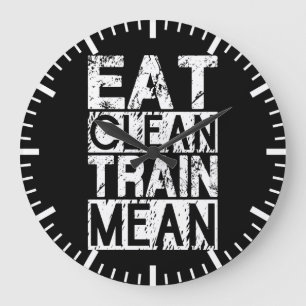 Grande Horloge Ronde MANGEZ PROPRE, MOYEN de TRAIN - séance