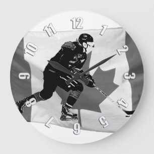 Grande Horloge Ronde Manipulation des bâtons Joueur de hockey sur glace