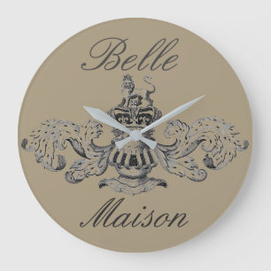Grande Horloge Ronde Manteau "de Maison de belle" des bras héraldique
