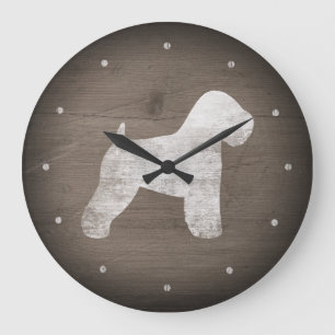 Grande Horloge Ronde Manteau doux Roulette Terrier Silhouette