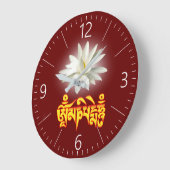 Grande Horloge Ronde Mantra de l'hymne du mani (Angle)