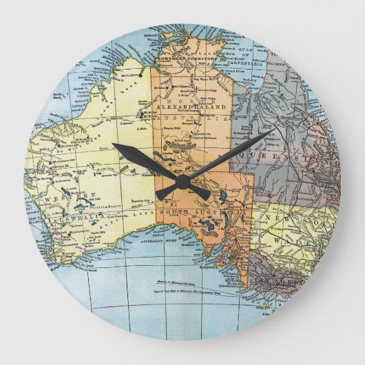Grande Horloge Ronde MAP : AUSTRALIE, c1890 (Recto)