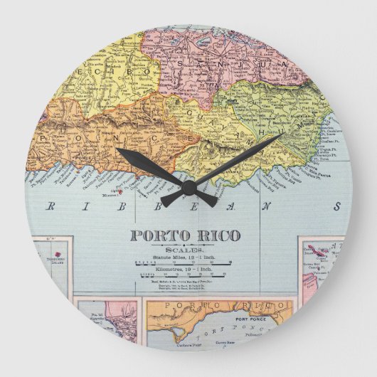 GRANDE HORLOGE RONDE MAP : PORTO RICO, 1900 (Recto)