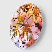 Grande Horloge Ronde Maple Feuille Landscape Design-21355 (Angle)
