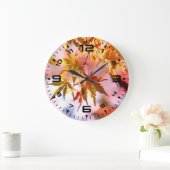 Grande Horloge Ronde Maple Feuille Landscape Design-21355 (Maison)
