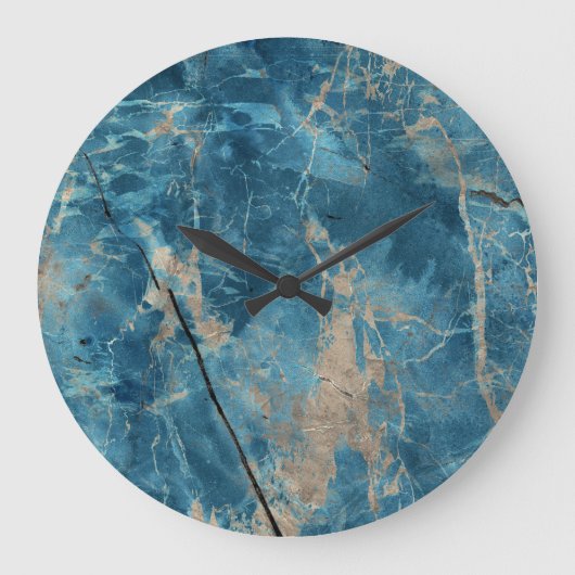 Grande Horloge Ronde Marbre Aqua Onyx : Design Haute Résolution. (Recto)