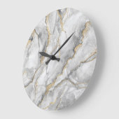 Grande Horloge Ronde Marbre d'argent blanc or assez (Angle)