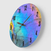 Grande Horloge Ronde Marbre élégant coloré (Angle)