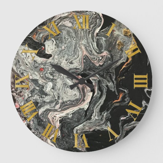 Grande Horloge Ronde Marbre fluide Agate (Recto)