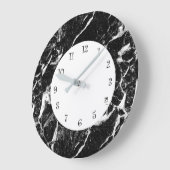 Grande Horloge Ronde Marbre Noir Et Blanc (Angle)