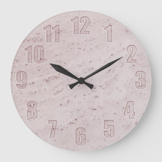 Grande Horloge Ronde Marbre rose avec numéros découpés (Recto)