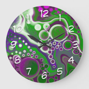 Grande Horloge Ronde Marbre violet et vert   