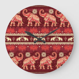 Grande Horloge Ronde Marche des éléphants : Jouer Motif sans couture.