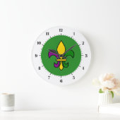 Grande Horloge Ronde Mardi gras fleur-de-lys (Maison)