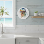 Grande Horloge Ronde Marée arc-en-ciel Méduse : Aquarelle