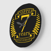 Grande Horloge Ronde Mariage de cuivre 7 ans (Angle)