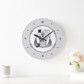 Grande Horloge Ronde Mariage Old English Sheepdogs Mariée Gray 1 (Maison)