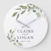 Grande Horloge Ronde Mariage vert Eucalyptus Gold Sage (Recto)