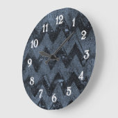 Grande Horloge Ronde Marine Chevron Abstrait (Angle)