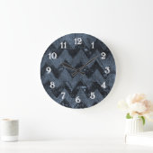 Grande Horloge Ronde Marine Chevron Abstrait (Maison)