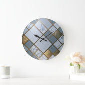 Grande Horloge Ronde Marmor Gold Raster Luxus Geometrie (Maison)