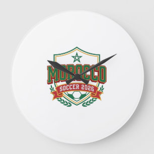 Grande Horloge Ronde Maroc Football 2026 Football Gras Pays Typographie