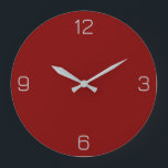 Grande Horloge Ronde Maroon / Dark Red 800000 avec ajouter une option d<br><div class="desc">Ajoutez un nom, des initiales ou du texte, ou gardez la couleur seule. La couleur correspond à d'autres éléments du magasin en fonction du nom et du code HEX (triplet hexadécimal à six chiffres) qui s'affiche. Utilisez ce code pour mélanger, mettre en correspondance et customiser tout autre élément pour l'accompagner...</div>