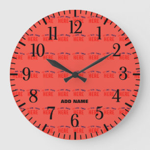 GRANDE HORLOGE RONDE MARQUE VÉRIFIÉE DE L'ORANGE ROUGE MODERNE ET ÉLÉGA