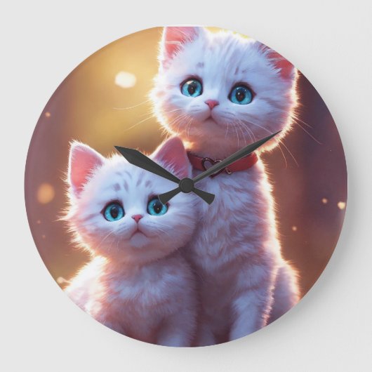 Grande Horloge Ronde Marshmallow Romance : Une symphonie douce du Paste (Recto)