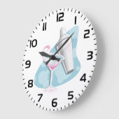 Grande Horloge Ronde Martini Verre Et Shaker (Angle)