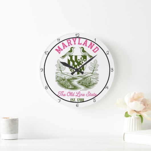 Grande Horloge Ronde Maryland Old Line State Birds (Maison)