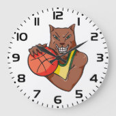 Grande Horloge Ronde Mascotte de basket-ball sauvage Fierce (Recto)