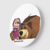 Grande Horloge Ronde Masha et l'ours (Angle)
