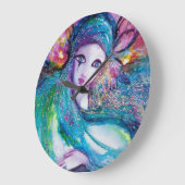 Grande Horloge Ronde MASK IN BLUE / Ventian Masquerade Ball, teal (Angle)