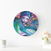 Grande Horloge Ronde MASK IN BLUE / Ventian Masquerade Ball, teal (Maison)