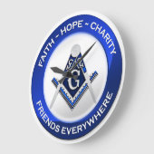 Grande Horloge Ronde Masonic Wall Clock (Angle)