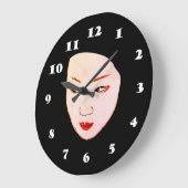Grande Horloge Ronde Masque de geisha (Angle)