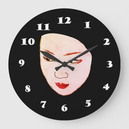 Grande Horloge Ronde Masque de geisha (Recto)