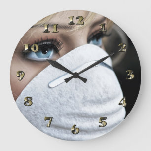 Grande Horloge Ronde Masque de protection contre le virus Corona
