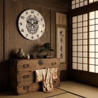 Masque Oni japonais Art linéaire tribal démon